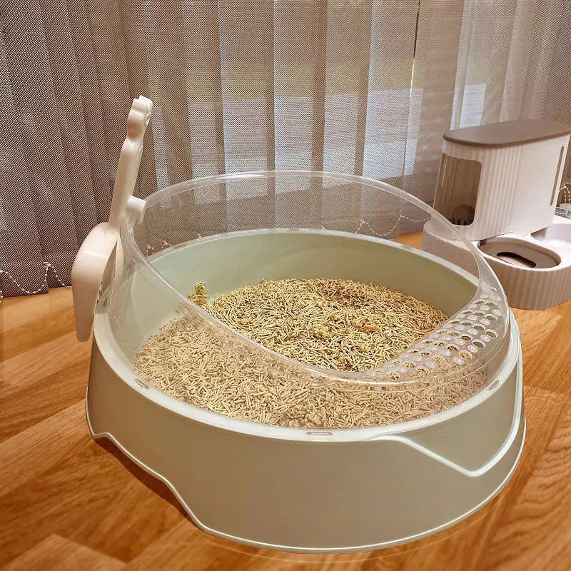 Cat Litter Box with Shovel - Semi-Enclosed
