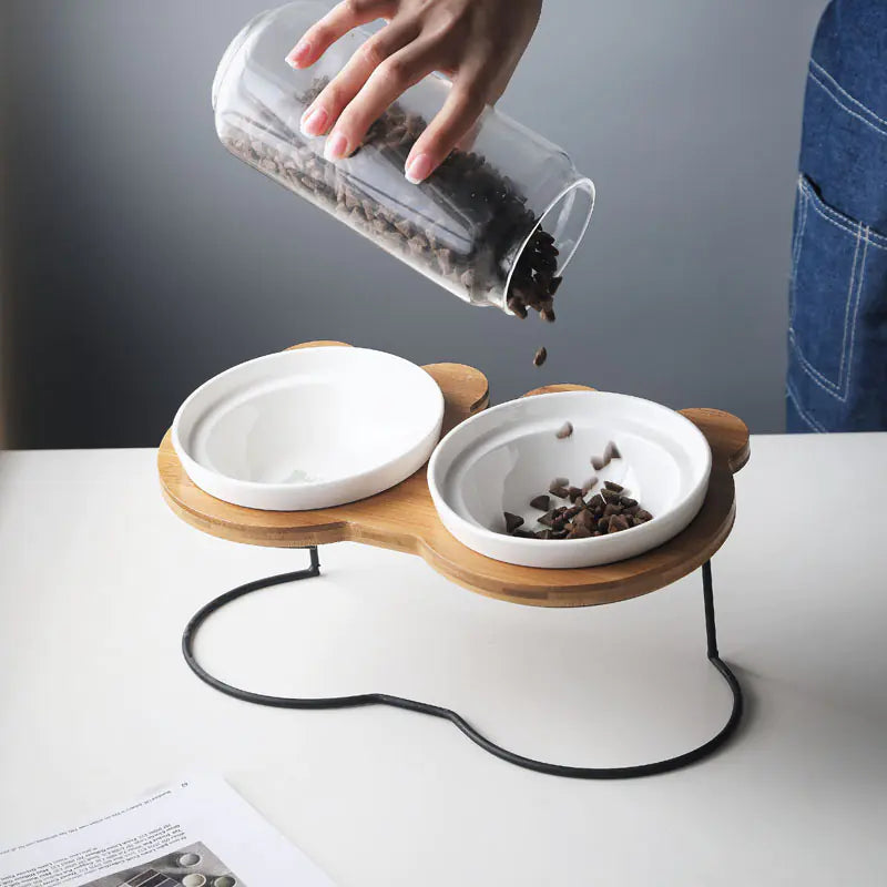 Bowl Holder for Cat Food and Water