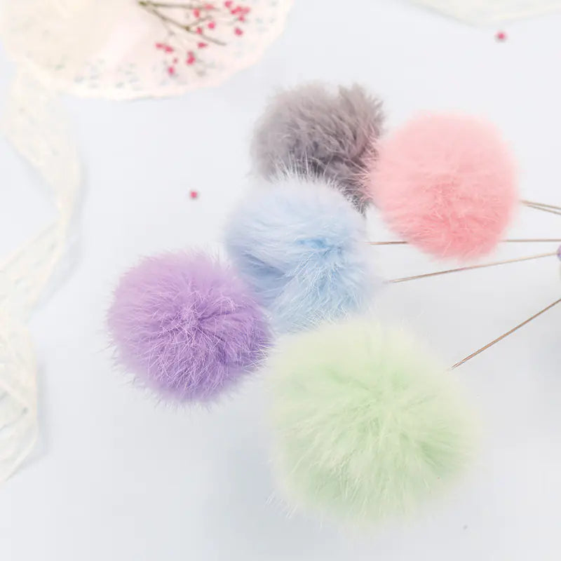 Cat Teaser Wand with Bell Toy with Colorful Pom Pom